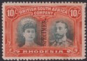 Click for more photos and details Rhodesia 1910 KGV SPECIMEN Double Head 10sh Blue-Green and Orange Mint SG164s