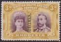 Click for more photos and details Rhodesia 1910 KGV SPECIMEN Double Head 3d Purple and Ochre Mint SG134s