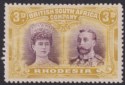 Click for more photos and details Rhodesia 1910 KGV Double Head 3d Purple + Ochre Mint SG134 w King