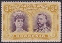 Click for more photos and details Rhodesia 1910 KGV Double Head 3d Cold Violet and Ochre Mint SG137 cat £150