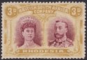 Click for more photos and details Rhodesia 1910 KGV Double Head 3d Claret and Ochre Mint RSC-D