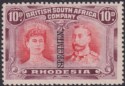 Click for more photos and details Rhodesia 1910 KGV SPECIMEN Double Head 10d Scarlet + Reddish Mauve Mint SG149s