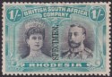 Click for more photos and details Rhodesia 1910 KGV SPECIMEN Double Head 1sh Grey-Blk + Bl-Green p14 Unused SG151s