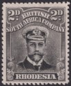 Click for more photos and details Rhodesia 1913 KGV Admiral 2d Black Die II p15 Pos 22 Line Below Tie Mint SG244