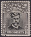 Click for more photos and details Rhodesia 1917 KGV Admiral 2d Black + Grey-Blk Die IIIA Print Line p14 Mint SG255