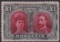 Click for more photos and details Rhodesia 1910 KGV SPECIMEN Double Head £1 Crimson + Sl-Black Mint SG166as regum