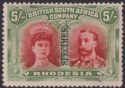 Click for more photos and details Rhodesia 1910 KGV SPECIMEN Double Head 5sh Vermilion + D Green Mint SG159s regum