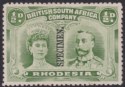 Click for more photos and details Rhodesia 1910 KGV SPECIMEN Double Head ½d Yellow-Green p14 Mint SG119s regum