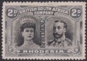 Click for more photos and details Rhodesia 1910 KGV SPECIMEN Double Head 2d Black + Slate-Grey Mint SG128s regum