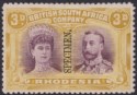 Click for more photos and details Rhodesia 1910 KGV SPECIMEN Double Head 3d Purple and Ochre Mint SG134s regum