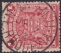 Click for more photos and details Rhodesia 1902 BSAC Mono Arms 1d Red Used with CHIENJI Postmark year slug invert