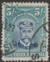 Southern Rhodesia 1924 KGV Admiral 5sh Blue and Blue-Green Used SG14