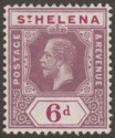 St Helena 1912 KGV 6d Dull and Deep Purple Mint SG84